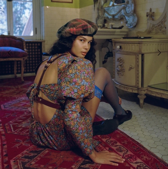 🍋  For Love & Lemons Brittany Mini Dress Floral Print Mini NWT - Picture 4 of 12